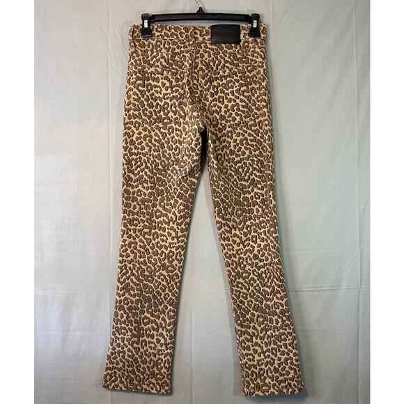 Lucky Brand Jeans 25 Leopard Print Brown High Rise Straight Bridgette Ankle - Picture 3 of 13
